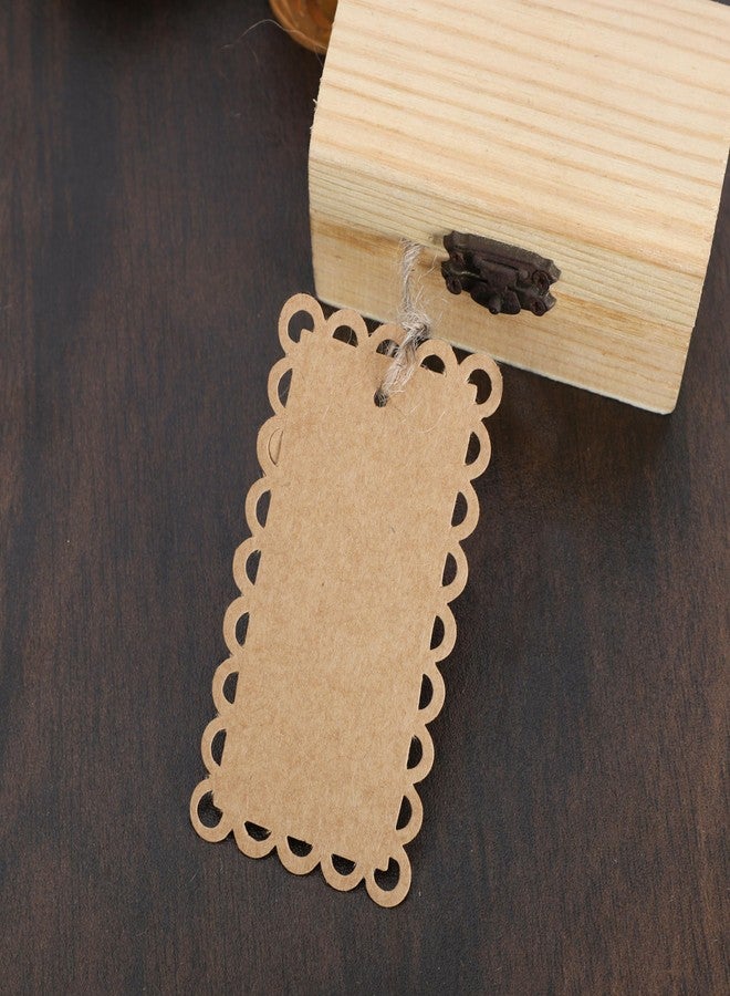 Atmiyamart Scalloped Border Kraft Tag, Gift Tags Kraft Paper Tag DIY Craft Decorative Tags 50 Pcs Brown for Wedding Party Favors Baby Shower Birthday Christmas with Jute Twine - Image 4